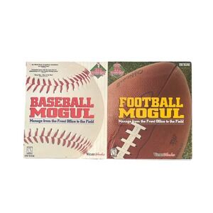 Baseball Mogul & Football Mogul PC CD-ROM Bundle Sealed WizardWorks  1998
